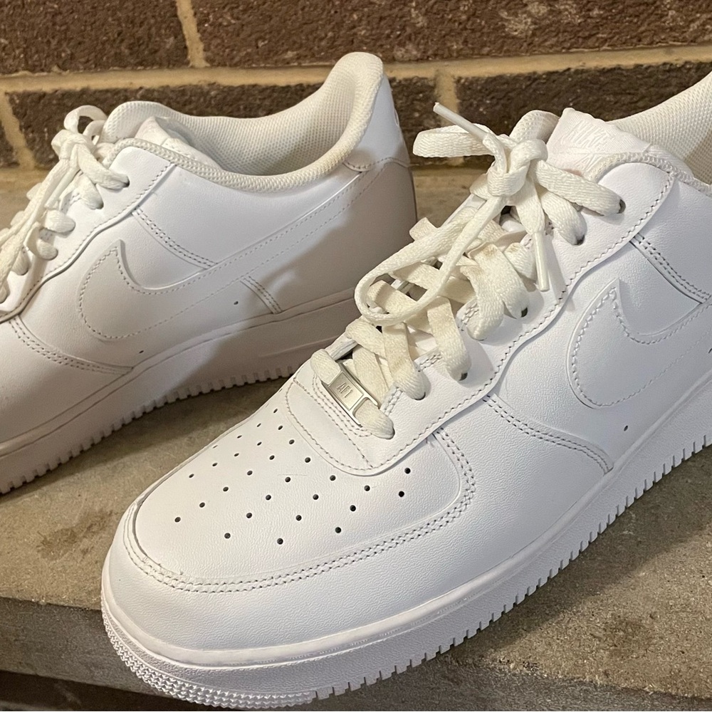 Nike All-White Leather Sneakers